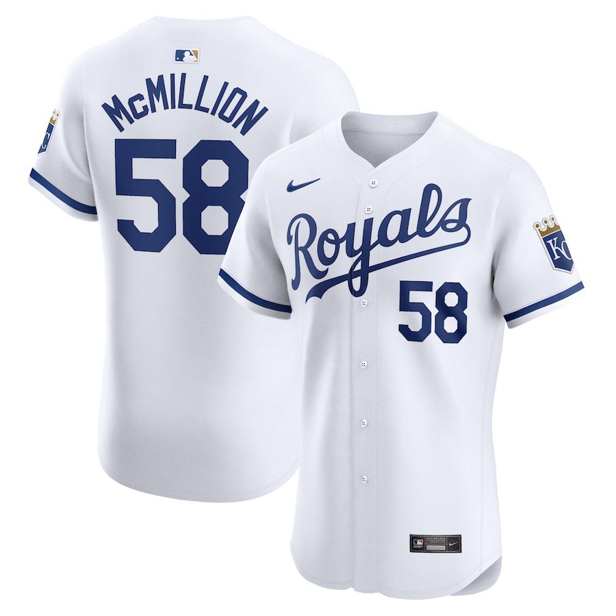 Men Kansas City Royals #58 John McMillon Nike White Home Elite Player MLB Jersey->kansas city royals->MLB Jersey